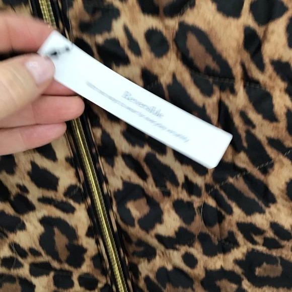 Talbots Reversible Quilted Vest Leopard/Black NWT Classic Winter Career Size 1XP - Picture 8 of 13